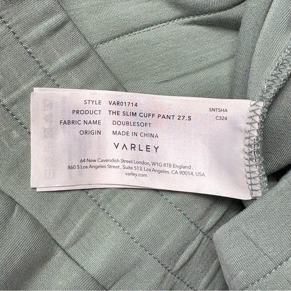 NWT Varley Doublesoft The Slim Cuff Pant 27.5 Size L Loden Frost Green - Picture 12 of 13